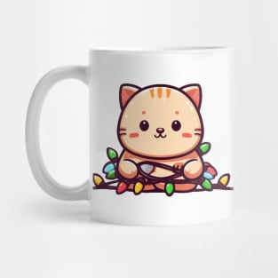 Cat Christmas Lights Mug